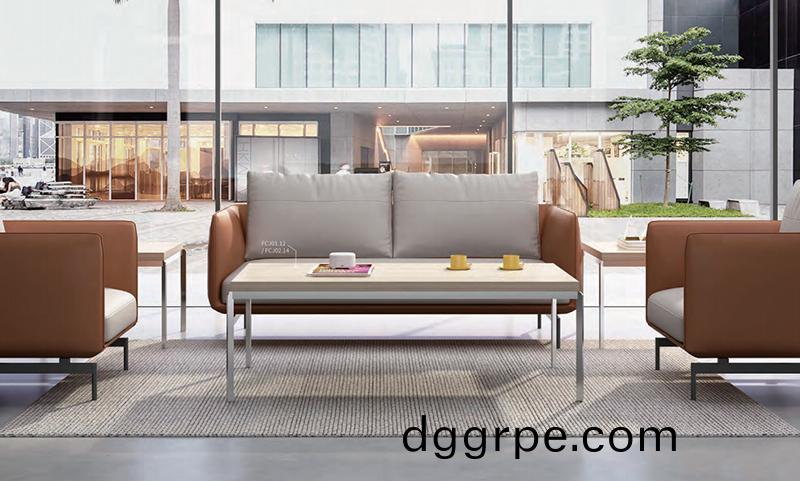 有质感的钢脚办公茶几