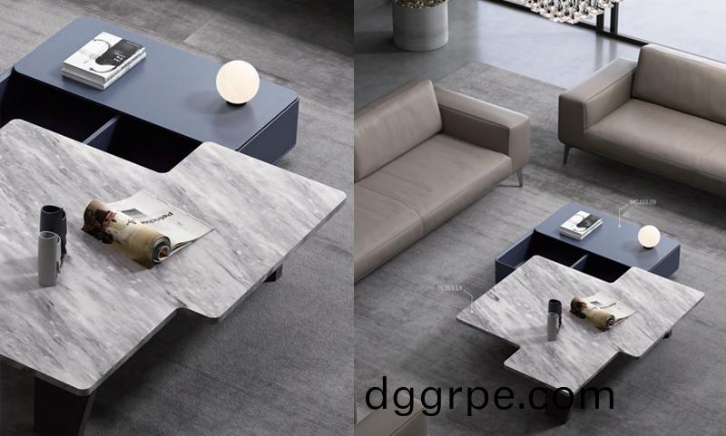 现代摩登办公室沙发配套茶几