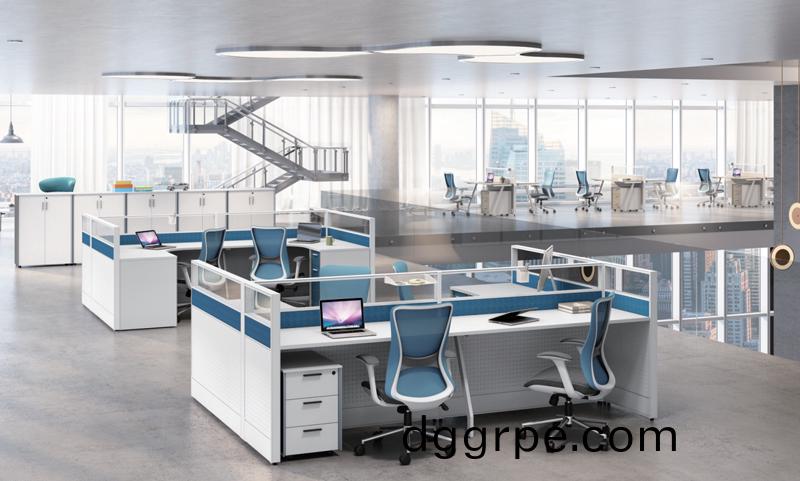 Thick&Thin系列半围合屏风职员桌4人对坐员工桌