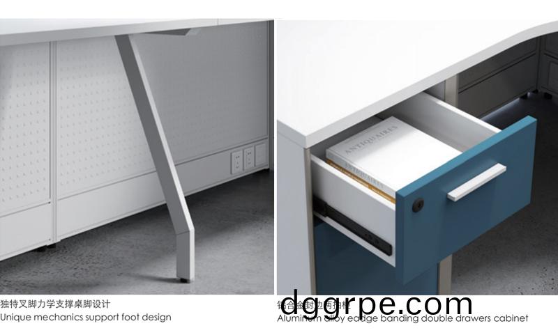 工字型职员工位办工桌组合细节图