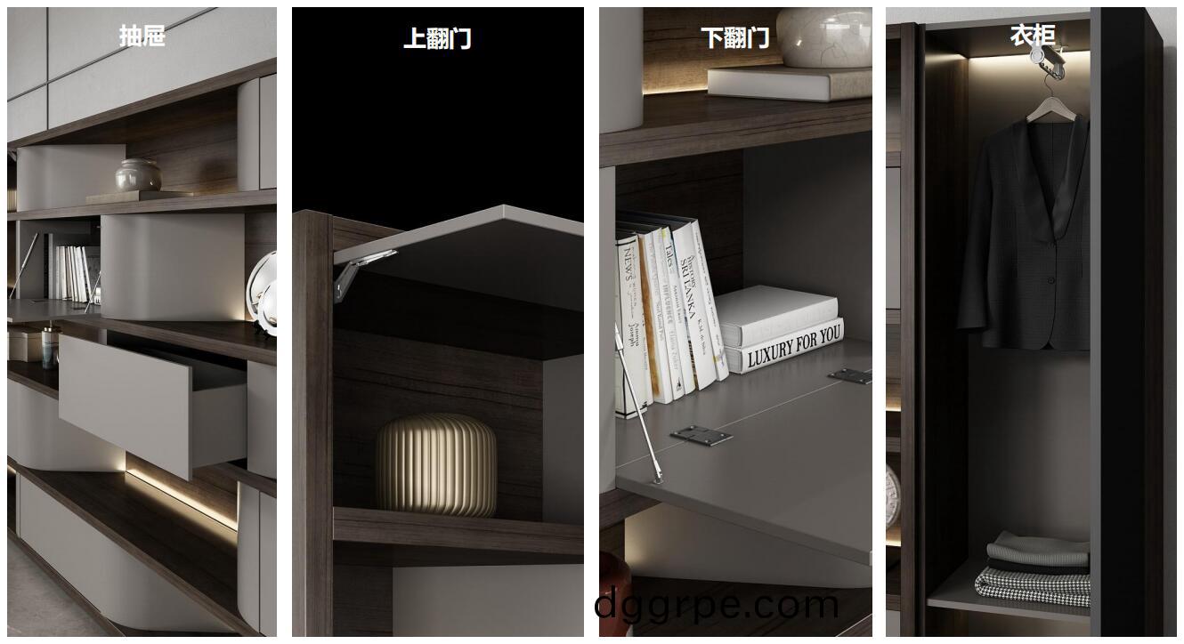 艾美总裁空间之班台背柜细节