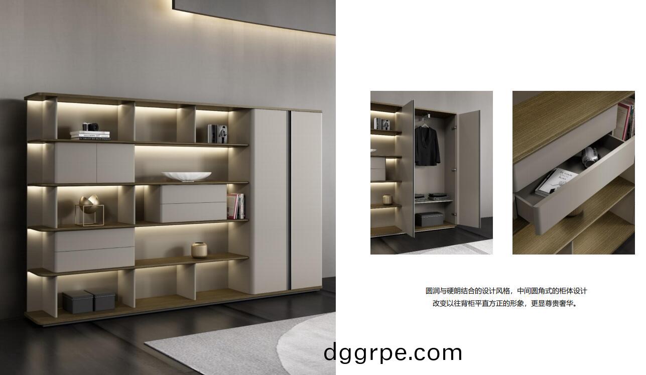 曲睿总裁空间之背柜细节图