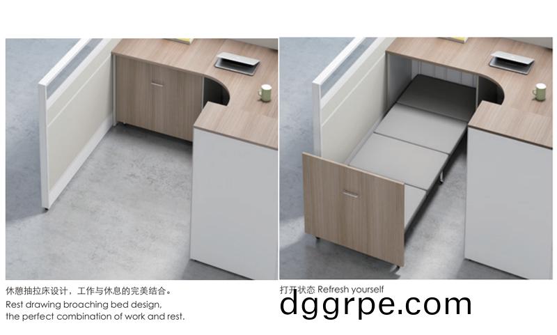 Thick&Thin系列带衣柜床柜8人组合办公桌床柜细节图