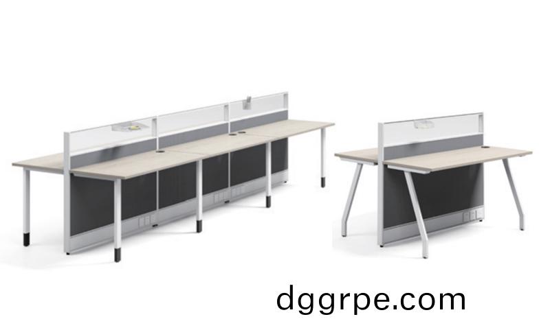 Thick&Thin系列6人位钢架职员桌椅组合直脚八字脚